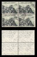 SAN MARINO - 1958 - 500 Lire Veduta (475) - Quartina Usata - Other & Unclassified