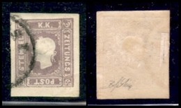 AUSTRIA - 1858 - Per Giornali - 1,05 Kreuzer (17) - Usato - Savarese Oliva (400) - Otros & Sin Clasificación