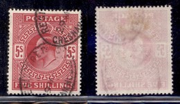 GRAN BRETAGNA - 1902 - 5 Shilling Edoardo VII (116A) - Usato (120) - Autres & Non Classés