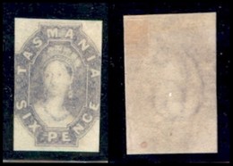 AUSTRALIA - ANTICHI STATI - TASMANIA - 1863 - 6 Pence Vittoria (14 B) - Gomma Originale (280) - Andere & Zonder Classificatie