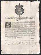 ITALIA - PREFILATELICHE - 1657 (Torino 22 Luglio) - Il Magistrato Generale Di S.A.R. / Sopra La Sanità - Manifesto Con D - Autres & Non Classés