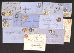 LOTTI & COLLEZIONI - ANTICHI STATI - Territori Italiani D'Austria - 1858/1866 - Trieste - 9 Lettere E 4 Frammenti Con Af - Autres & Non Classés