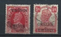 INDIA 1938 (O) USADOS MI-D47+107  SG-79 SN-103 REY JORGE VI - Gwalior