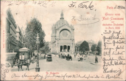 ! Cpa Paris, 1900, Gruss Vom Fest Commers Der Deutschen Studenten, Kirche, Egilse St. Augustin, Schwerin - Autres & Non Classés