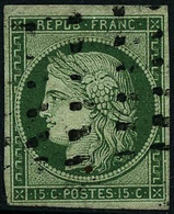 Oblit. N°2 15c Vert - TB - 1849-1850 Ceres