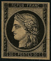 ** N°3 20c Noir S/jaune - TB - 1849-1850 Cérès