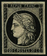 ** N°3a 20c Noir S/blanc - TB - 1849-1850 Cérès