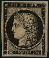 ** N°3F 20c Noir, Réimp - TB - 1849-1850 Cérès