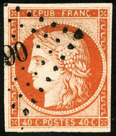 Oblit. N°5a 40c Orange Vif - TB - 1849-1850 Ceres