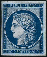 ** N°8F 20c Bleu, Réimp - TB - 1849-1850 Cérès