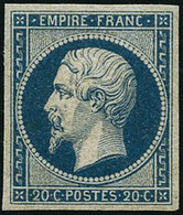 ** N°14Af 20c Bleu Laiteux - TB - 1853-1860 Napoleone III