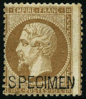 ** N°21c 10c Bistre, Surchargé - B - 1862 Napoleon III