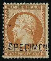 ** N°23d 40c Orange, Surchargé Specimen Petite Paille Dans Le Papier, Signé Calves - TB - 1862 Napoleon III