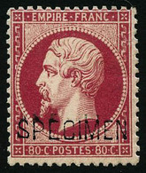 ** N°24d 80c Rose, Surchargé Spécimen, Signé Brun - TB - 1862 Napoleon III