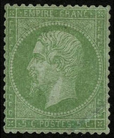 * N°35 5c Vert Pâle/bleu, Petit éclat De Gomme Au Verso - B - 1863-1870 Napoleone III Con Gli Allori