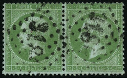 Oblit. N°35 5c Vert Pâle S/bleu, Paire - TB - 1863-1870 Napoleone III Con Gli Allori