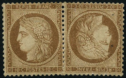 * N°36b 10c Bistre, Paire Tête-bèche - TB - 1870 Beleg Van Parijs