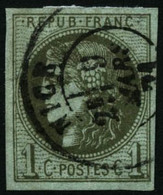 ** N°39B 1c Olive R2 - TB - 1870 Bordeaux Printing