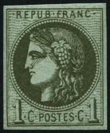 ** N°39C 1c Olive, R3 - TB - 1870 Bordeaux Printing