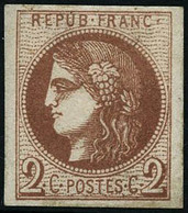 ** N°40B 2c Brun-rouge R2, Pièce De Luxe Signé JF Brun - TB - 1870 Bordeaux Printing