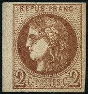 ** N°40B 2c Brun-rouge R2, Signé Maison Guy - TB - 1870 Emission De Bordeaux