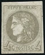 ** N°41B 4c Gris R2, Pièce De Luxe Signé JF Brun - TB - 1870 Uitgave Van Bordeaux