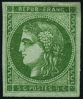 ** N°42B 5c Vert-jaune R2, Pièce De Luxe Signé JF Brun - TB - 1870 Emisión De Bordeaux