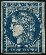 ** N°45B 20c Bleu, Type II R2 - TB - 1870 Ausgabe Bordeaux