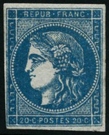 ** N°45C 20c Bleu R3, Type II - TB - 1870 Bordeaux Printing