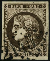 Oblit. N°47d 30c Brun Foncé - TB - 1870 Bordeaux Printing