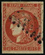 Oblit. N°48g 40c Vermillon - TB - 1870 Bordeaux Printing