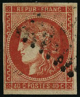 Oblit. N°48g 40c Vermillon - TB - 1870 Ausgabe Bordeaux