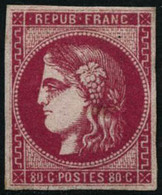 ** N°49 80c Rose, Petites Marges - B - 1870 Uitgave Van Bordeaux