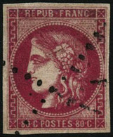 Oblit. N°49 80c Rose - TB - 1870 Bordeaux Printing