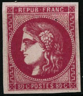 ** N°49b 80c Rose Vif, Pièce De Luxe - TB - 1870 Ausgabe Bordeaux