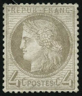 ** N°52 4c Gris , Signé Calves Et Brun - TB - 1871-1875 Cérès