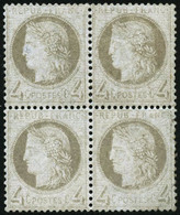 ** N°52 4c Gris, Bloc De 4 - TB - 1871-1875 Ceres