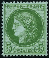 * N°53 5c Vert-jaune S/azuré, Infime Trâce De Charnière - TB - 1871-1875 Ceres