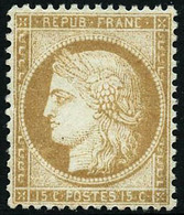 ** N°59 15c Bistre, Pièce De Luxe Sogné JF Brun - TB - 1871-1875 Cérès