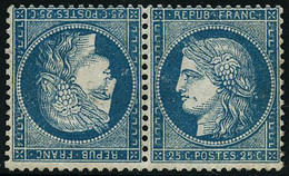 * N°60Ab 25c Bleu, Paire Tête-bèche - TB - 1871-1875 Ceres