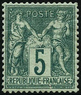 ** N°64 5c Vert, Signé JF Brun Pièce De Luxe - TB - 1876-1878 Sage (Typ I)