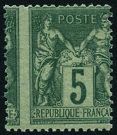 ** N°75 5c Vert, Piquage à Cheval - TB - 1876-1898 Sage (Type II)