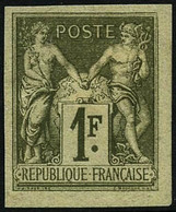 (*) N°82b 1F Vert-bronze, Granet - TB - 1876-1898 Sage (Tipo II)