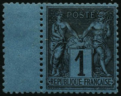 ** N°84 1c Noir S/bleu De Prusse, Pièce De Luxe Signé Miro - TB - 1876-1898 Sage (Type II)