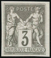 (*) N°87d 3c Gris, Régent Signé Brun - TB - 1876-1898 Sage (Type II)