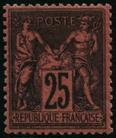 ** N°91 25c Noir S/rouge, Pièce De Luxe - TB - 1876-1898 Sage (Tipo II)