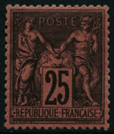 ** N°91 25c Noir S/rouge - TB - 1876-1898 Sage (Type II)