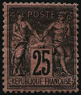 ** N°91 25c Noir S/rouge - TB - 1876-1898 Sage (Type II)