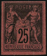 (*) N°91d 25c Noir S/rouge, Granet Signé Roumet - TB - 1876-1898 Sage (Type II)