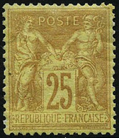 ** N°92 25c Bistre S/jaune , Pièce De Luxe - TB - 1876-1898 Sage (Type II)